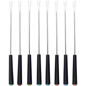 LATRAT Set di 8 Forchette per Fonduta di Formaggio, Acciaio Inox