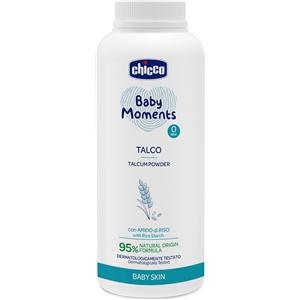 Chicco Talco Baby Moments in Polvere con Amido di Riso - Rinfrescante e Protettivo per la Pelle del Bambino, Confezione da 150gr