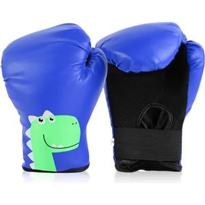 Hwtcjx Guanti Pugilato, Guantoni Boxe, Guantoni da Boxe per Bambini, Guanti da Sparring Junior, Fascia di età 3-10 anni (Blu)