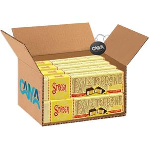 CAIYA Strega Pan di Torrone Farcito con Pan di Spagna al Liquore e Ricoperto di Cioccolato Fondente 150g [CAIYA® BOX da 8 Confezioni]