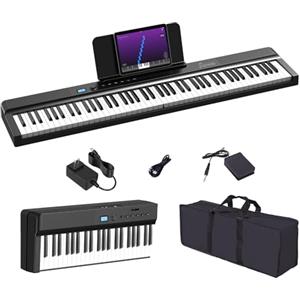 OYAYO Tastiera Pianoforte Pieghevole Aggiornata 88 Tasti Dimensioni Complete Tastiera Semi-Pesata Supporta MIDI, Bluetooth Tastiera Pianoforte Pieghevole Portatile con Pedale Sustain e Borsa