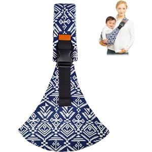Poraceous Fascia Porta Bebe, Marsupio Regolabile, Neonato Multifunzionale e Portatile, Ergonomico Fascia per Neonati Traspirante, per 5-36 Mesi da Neonato a Bambino, Carico Massima 15 Kg (Blu Bonsai)