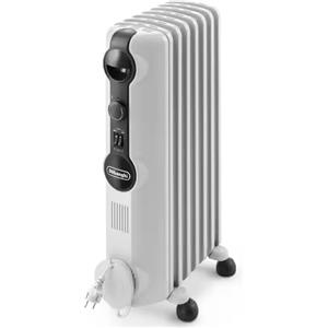 DeLonghi TRRS0715 Radia S Radiatore ad Olio 7 Elementi 1500Watt 3 Livelli Ruote Avvolgicavo