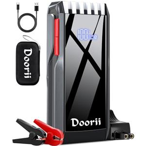 DOORII 012 4000A Avviatore Batteria Auto, Portatile Avviatore Emergenza per Auto, 12V Jump Starter Booster Power Bank,(Motori Fino a 9.0L Gas o 7.0L Diesel) Torcia a LED,Porta USB da per.