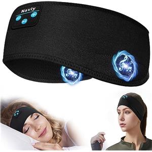 Navly Cuffie per dormire, fascia sportiva per 10 ore, con auricolari morbidi e confortevoli, con altoparlanti stereo HD ultra sottili, perfette per allenamento, corsa, yoga, viaggi