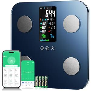 Onherm Bilancia Pesapersone Digitale, Bilancia Impedenziometrica Professionale Con Ampio Display, Può Misurare 19 Dati Corporei con APP, Bilancia Portatile Per misurare il Grasso Corporeo, BMI
