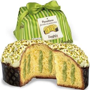 Zaghis il difetto di essere buoni ZAGHIS Panettone Artigianale al Pistacchio 800g, Con Crema al Pistacchio e Copertura al Cioccolato Bianco, Lievito Madre e Aromi Naturali