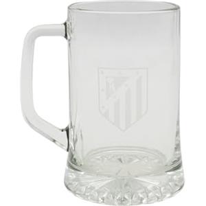 CYPBRANDS Atlético de Madrid, Boccale da birra, Cristallo, Capacità 500 ml, Trasparente, Prodotto ufficiale