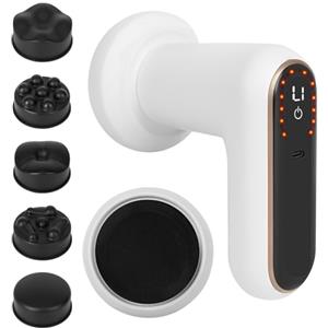 Hossom Massaggiatore Anticellulite, Massaggiatore Cellulite, Pistola Massaggio Muscolare, con 5 Testine 6 Velocità, Massaggiatores Anti Cellulite per Pancia, Vita, Gambe, Glutei, Braccia