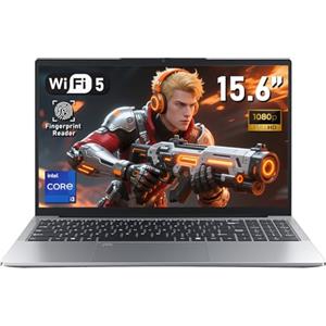 NAIKLULU 15.6 Pollici PC Gaming Portatile Processor i3 1025G1(1.2 a 3.4Ghz), RAM 16GB SSD 1TB Computer Portatile Laptop Gaming, TF Card/6000Mah/Tastiera Completa Retroilluminata/RJ45/Type-C