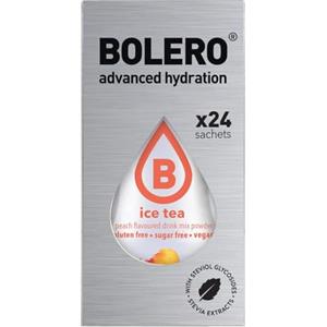 Bolero Drink 24 Bustine 3 gr grammi Sticks Frutta Preparato Polvere Solubile Per Bevanda Fresca in Acqua Prodotto, 72 grammi dolcificato alla stevia (Ice Tea Peach)