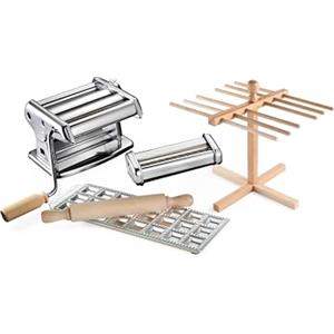 Imperia Titania La tua Pasta. Set regalo. Macchina per la pasta con accessori. 100% Made in Italy. Kit composto da macchina pasta fresca, stampo ravioli, tagliapasta, stendipasta e mattarello.