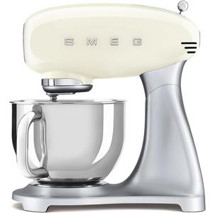 Smeg, Impastatrice Planetaria SMF02CREU, 10 Velocità, Smooth Start, Ciotola da 4,8 L, Sicurezza Blocco Motore, Frusta Filo, Frusta Piatta, Gancio e Coperchio Versatore in Dotazione, 800W, Panna