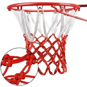 Terryshop74 Rete per canestro da Basket 12 Anelli Nylon Rosso/Bianco 48 cm colori rete ricambio per pallacanestro