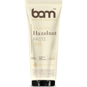 BAM Pasta di Nocciole - Crema di Nocciole 100 Naturale Pura Senza Zucchero, Da Nocciole Campane Tostate, Ideale per Dolci e Dessert - Tubetto da 50g