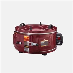 AKEL Forno elettrico rotondo AF016 Mini forno per pizza portatile (rosso)