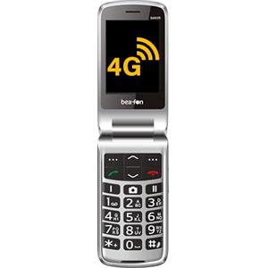 Beafon, SL645, LTE 4G, Silverline, telefono cellulare per anziani con pulsante di emergenza SOS pieghevole, XXL, display interno da 7,11 cm, display esterno a colori da 4,49 cm, fotocamera da 3,0 MP