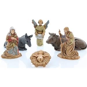 Moranduzzo Natività 6 Soggetti Adatto a Presepe da 3,5 cm Scala 1:50 - MICRO 3,5 - Statuina Indistruttibile, Stile '700, Rifinita a Mano, Scultore M. Landi, Made in Italy