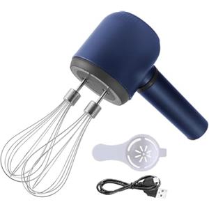 Guihydur Miscelatore a Mano Fili Frusta Elettrico a Doppio Bastone Miscelatore Elettrico Portatile Ricaricabile USB Sbattitore Uova a 3 Velocità per la Cottura