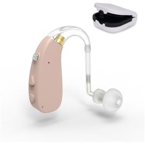 Mobiclinic®, Amplificatore acustico, Ear plus 1, Ricaricabile, 5 livelli di volume, Per entrambe le orecchie, 3 modalità riduzione, Leggero e portatile, Include tappi ricariche