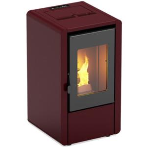 Foco Stufa a pellet Foco Petite 43x58,6x77 cm bordeaux 6 Kw con telecomando Bordeaux
