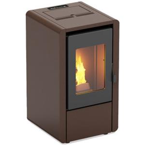 Foco Stufa a pellet Foco Petite 43x58,6x77 cm bordeaux 6 Kw con telecomando Ruggine
