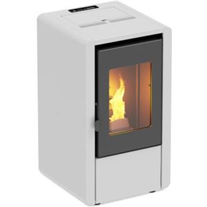 Foco Stufa a pellet Foco Petite 43x45x77 cm 6 Kw con telecomando Bianco