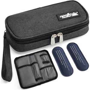 apollo walker Borsa Frigo per Insulina per Farmaci Diabetici - Organizer Portatile con 2 Borsa Frigo Piccola, Borsa Termica Fodera Isolante e Astuccio Termico per Insulina(nero)