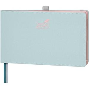 BEZEND Agenda 2026 Settimanale 14 x 23 cm - 1 Settimana 2 Pagine da Gen a Dic 2026, Formato Orizzontale con Vista Verticale, Bordo in Oro Rosa, Portapenne - Grigio-blu