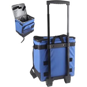 banapoy Frigorifero Rotante su Carrello A Rotelle, 35L Borsa Frigo Portatile Isolata, Pieghevole Impermeabile Anti-Perdita Raffreddatore Morbido per Picnic Camping Beach Travel Outdoor