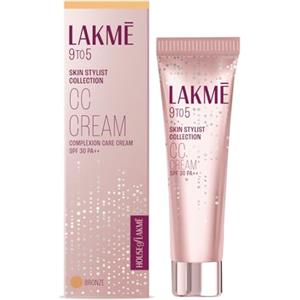 LAKMÉ Lakme 9 to 5 CC Cream, 03 - Bronze, Light Face Makeup with Natural Coverage, SPF 30 - Tinted Moisturizer to Brighten Skin, Conceal Dark Spots, 30 g