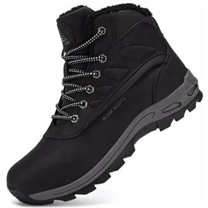 CYKYGGO Stivali Invernali Uomo Caldo Scarpe da Neve Caldo Impermeabile Antiscivolo Scarponcino Trekking Nero 43
