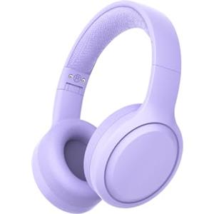 Xunpuls Cuffie Bluetooth per bambini, pieghevoli, senza fili, suono stereo con microfono, 10 ore di autonomia, Bluetooth 5.3, cuffie wireless over-ear per bambini e adulti, scuola online (viola)