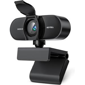 OFFCUP 1080P Webcam PC con Microfono Cancellazione del Rumore, Web Cam Full HD 1080p USB Web Camera Streaming Videocamera Plug & Play PC Laptop Desktop per Videochiamate Conferenza e Studio