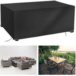 OFFCUP Copertura per Mobili da Giardino, Tavoli e Sedie da Cortile Raggi UV, Panno Oxford Impermeabile Copertura, Oxford Copertura Tavolo Sedie Esterno (180x120x74cm)