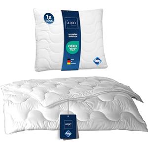 LILENO HOME Set copripiumino 135 x 200 cm, con cuscino, per tutto l'anno, 135 x 200 cm, con cuscino 80 x 80 cm, set - coperta e cuscino con attrezzature antibatteriche e lavabile fino a 95 °C