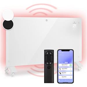 Klarstein Stufa Elettrica Basso Consumo, 1500W, Termoconvettore a Parete con Termostato, Termosifone , Calorifero Riscaldamento Smart