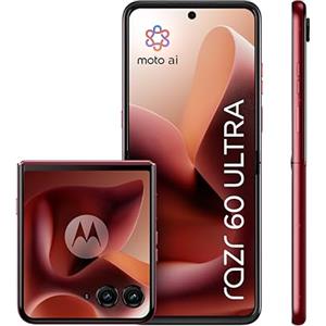 Motorola Razr 60 Ultra con Moto AI (16/512GB, 50+50MP, selfie 50MP, display esterno 4.0 interno 7 pOLED 165Hz, Qualcomm Snapdragon 8 Elite, 4700mAh, 5G, Dual SIM, Android 15) PANTONE Rio Red
