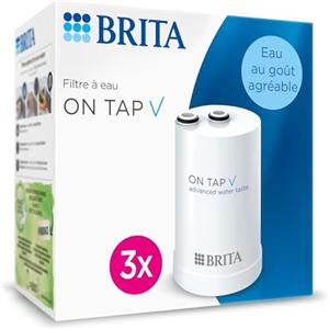 BRITA Confezione di 3 filtri per acqua on Tap V (= 4 mesi di filtrazione) - per un'acqua filtrata dal gusto piacevole all'istante, direttamente dal rubinetto della cucina.