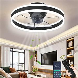 Wildcat Ventilatore da Soffitto con Luce, Moderno Indoor 50CM LED Dimmable Ventilatori da Soffitto con Telecomando, Smart 3 Light Color Change e 6 Velocità Della Ventola
