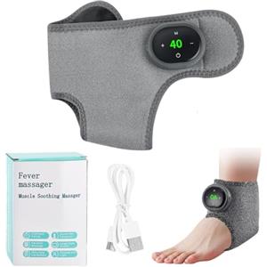 LIFEJXWEN Massaggiatore per Piedi Elettrico 4-in-1 con Funzione Calore, Riscaldatore per Caviglie Portatile 1800mAh per il Relax, 5 Livelli di Calore & 3 Modalità di Massaggio, Ricaricabile USB-C (Grigio)