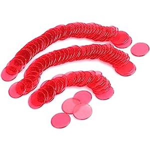 Toyvian 30pezzi Gettoni Trasparenti Per Bingo Pedine Plastica Per Giochi Educativi e Tombola Rosso