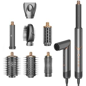 Dryhsip Spazzola Rotante per Capelli e Styler Flessibile 8 in 1 Asciugacapelli, con Styling Liscio, Onde, Ricci, Volumizzante, Diffusore, Hair Styler Viaggi set Regalo Donna e Uomo