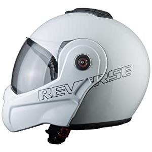 BHR Casco Modulare Moto 807 REVERSE | Casco Moto Integrale Omologato ECE con funzione Flip-Up 180° | Casco Moto Modulare Uomo & Donna con Sgancio Micrometrico | BIANCO | XS