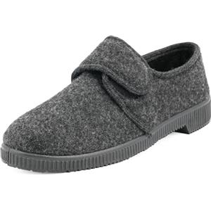 JOMIX Pantofole Uomo Invernali Ciabatte con Chiusura Strappo Comode e Calde da Casa Scarpe Antiscivolo per Anziani e Piedi Sensibili Made in Italy ITU1415 Grigio 42