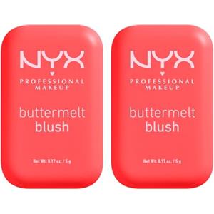 NYX Professional Makeup Buttermelt Blush Viso in Polvere Sfumabile Tenuta 12h con Burro di Mango Mandorle e Karité Tonalità Had Butta 5g - 2 Fard