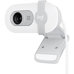 Logitech Brio 100 Full HD per riunioni e streaming, bilanciamento automatico illuminazione, microfono integrato, copriobiettivo, USB-A per Microsoft Teams, Google Meet, Zoom ecc - Bianco