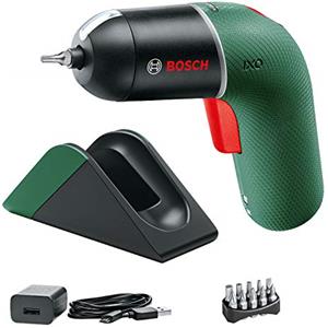 Bosch Home and Garden Bosch Avvitatore elettrico IXO Set con stazione di ricarica (6a generazione, verde, VELOCITÀ variabile, stazione di ricarica e cavo micro USB, in scatola di cartone) - Edizione Amazon