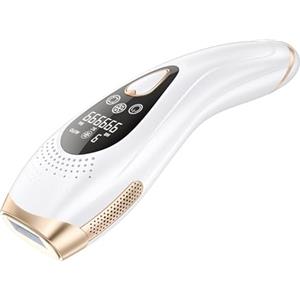 Slikwave Epilatore Luce Pulsata 9 Livelli Con 6 Accessori, Epilatore Laser Peli Donna/Uomo Con Modalità Manuale E Automatica, Sensore Di Contatto, Funzione Ice Cool per,Bianco
