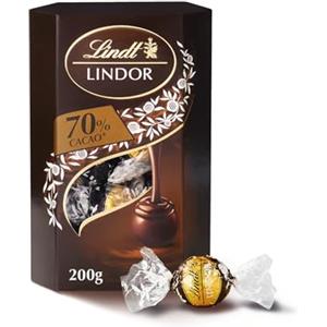Lindt Lindor Praline di Cioccolato Extra Fondente 70%, 16 Cioccolatini Extra Fondenti, Confezione da 200g